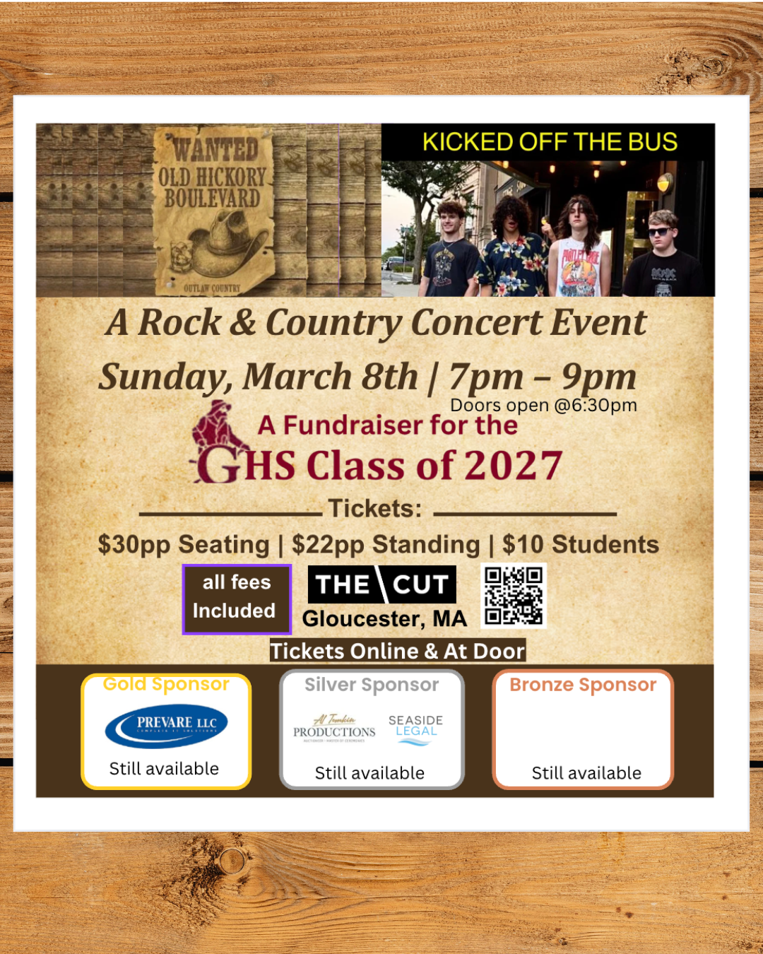 GHS Class of 2027 Fundraiser with Kicked Off The Bus & Old Hickory Boulevard