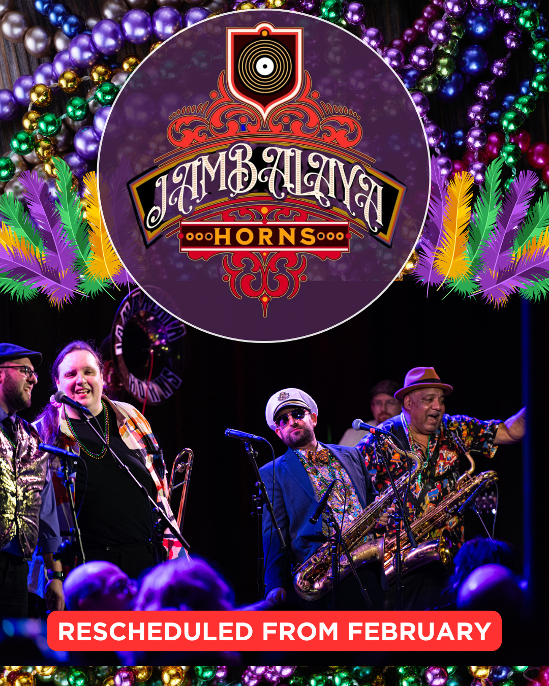 Mardi Gras with Jambalaya Horns - Rescheduled from February